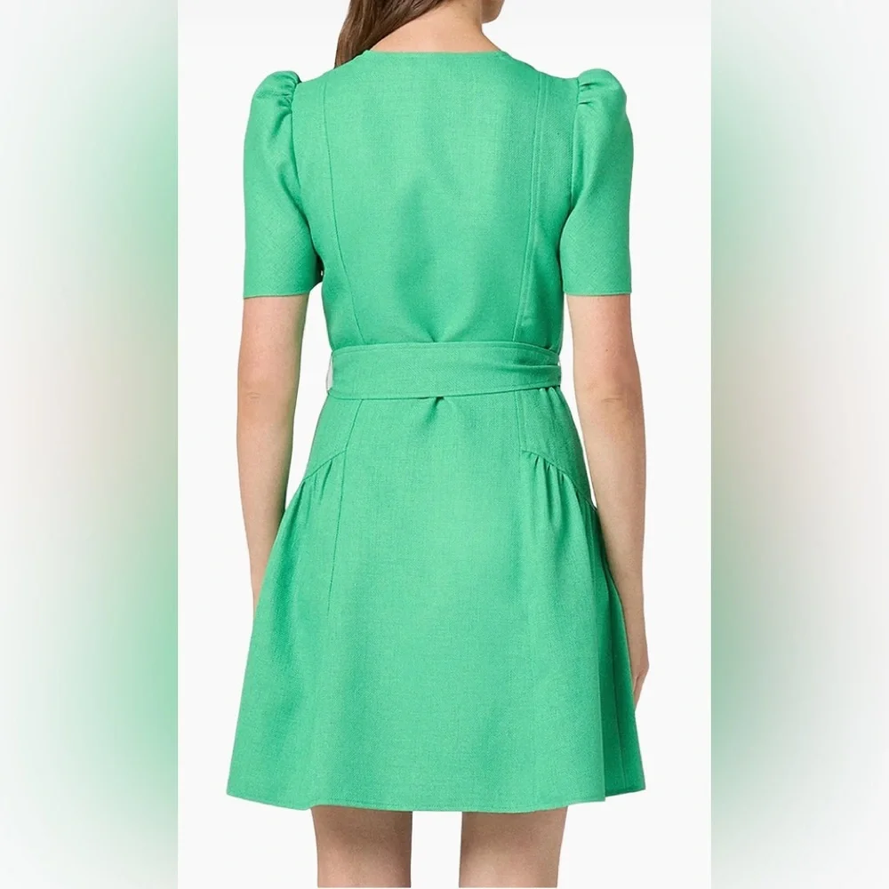 Shoshanna Kylie Spring Green Mini Dress sz 2 Tie NEW NWT - Picture 3 of 4